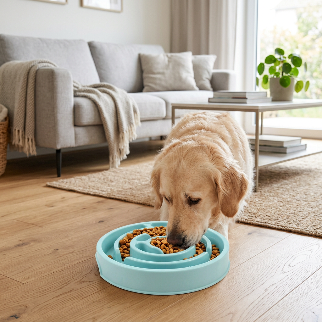 ClawPaws™ Anti-Schling-Napf für Hunde im Einsatz