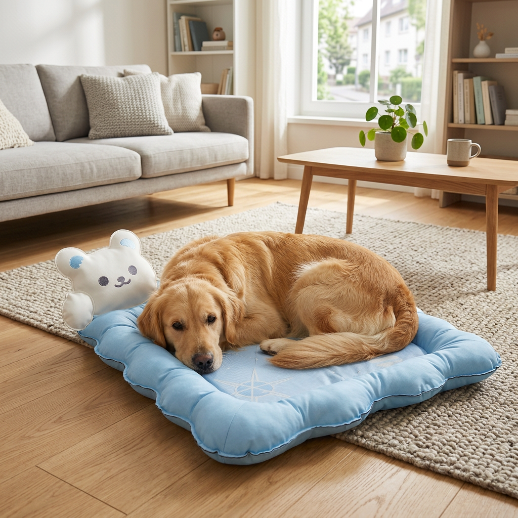 ClawPaws™ Sommer-Kühlmatte in Bärenform im Einsatz